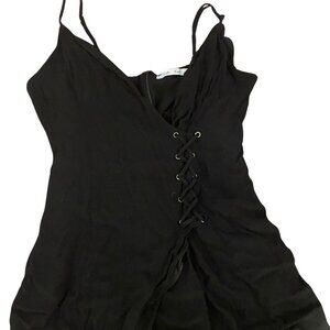 Vintage Gab & Kate Lace Up Mesh Flowy Tank Top
